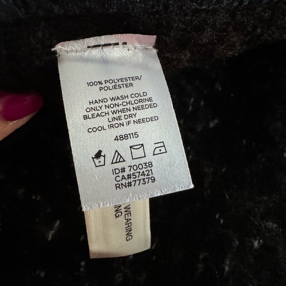 Ann Taylor Black & Grey Shawl Collar Tie Poncho, One Size NEW WITH TAGS - Picture 9 of 11